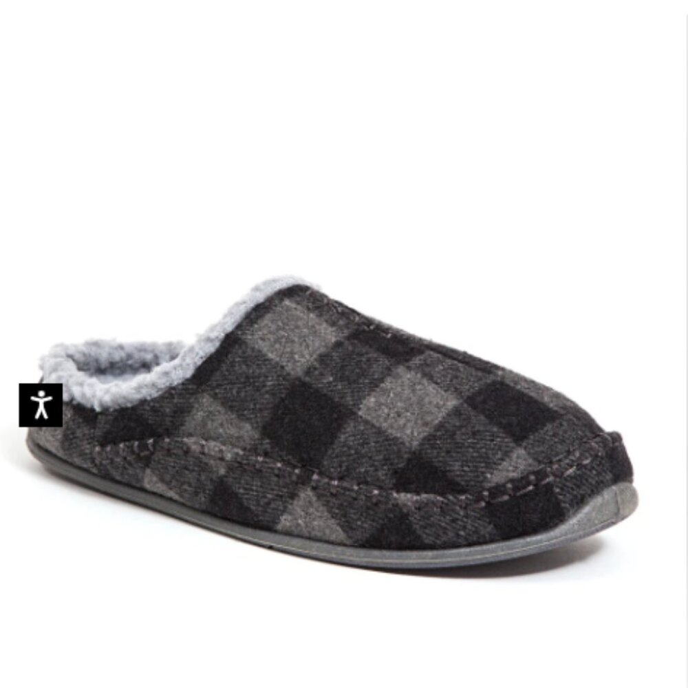 Deer Stags unisex Nordic Gray/black  Indoor/Outdoor Mule Slippers Shoes NWOB